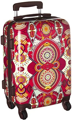 Suitcase stylish stitching-Sakroots Women's New Adventure Suitcase 20'' Hard Side, Ruby Wanderlust