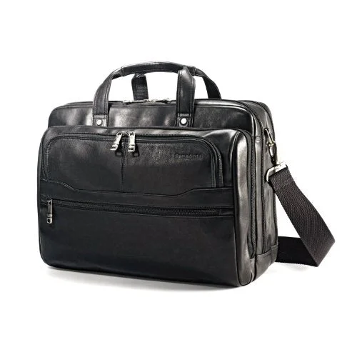 Suitcase travel packing tools-Samsonite Vachetta Leather 2 Pocket Business Case Black