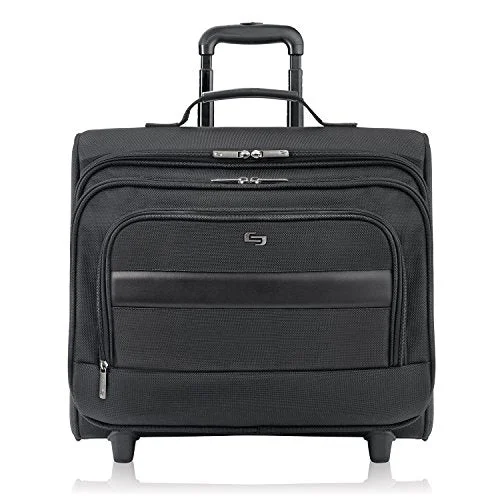 Solo Columbus 15.6 Inch Rolling Laptop Overnighter Case With Removable Sleeve, Black