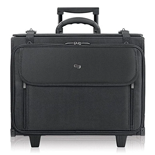 Solo Morgan 17.3 Inch Rolling Laptop Catalog Case With Hanging File System, Black