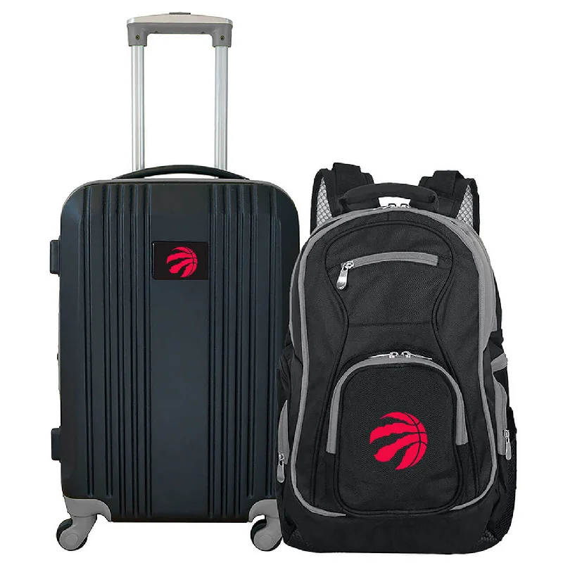 Toronto Raptors 2 Piece Premium Colored Trim Backpack and Luggage Set