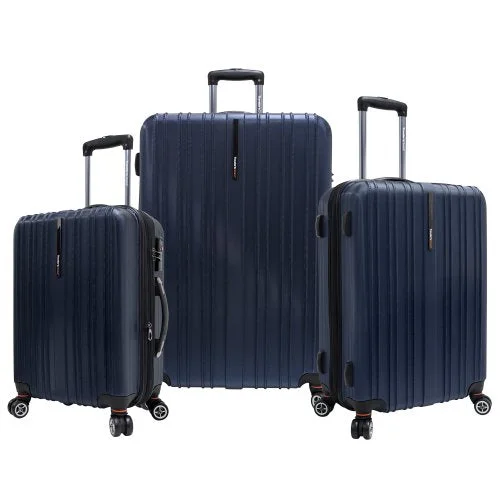 Traveler’S Choice Tasmania 100% Polycarbonate Expandable 8-Wheel Spinner 3-Piece Luggage Set With