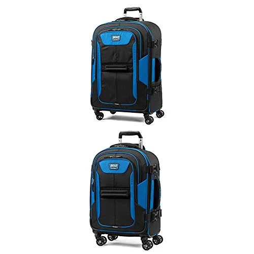 Suitcase with padded handles-Travelpro Bold Expandable Spinner Luggage (21" Carry-on + 26"Checked-Medium, Blue/Black)