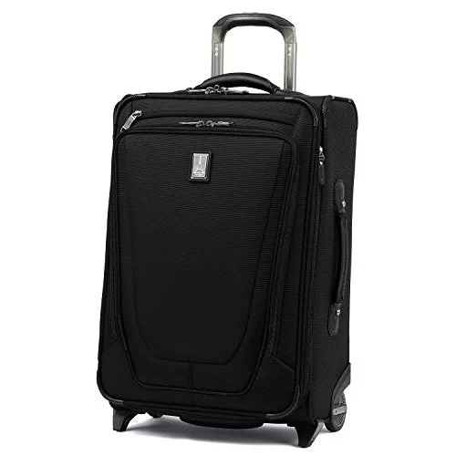 Suitcase for snowy climates-Travelpro Luggage Crew 11 22" Carry-on Expandable Rollaboard w/Suiter and USB Port, Black