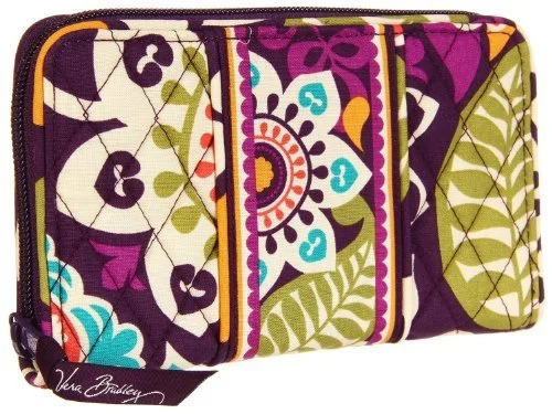 Vera Bradley Accordion Wallet In Plum Crazy