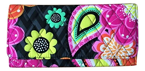 Vera Bradley Trifold Wallet (Ziggy Zinnia With Pink Interiors)