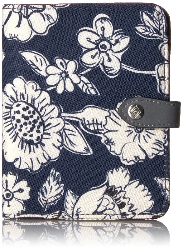 Vera Bradley Women's Midtown RFID Passport Wallet, Midnight Floral, One Size